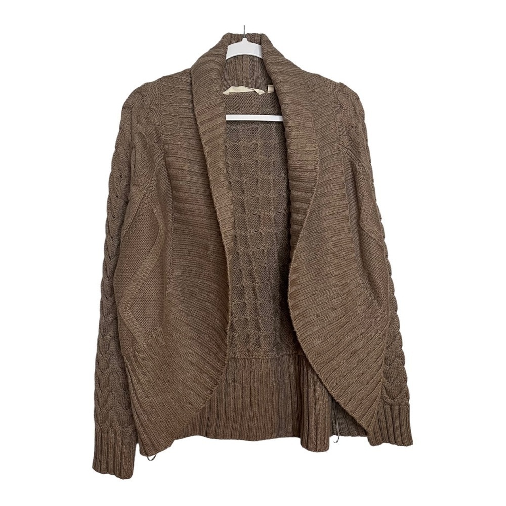 Soft Surroundings Brown Sinclair Sweater Size Medium 2DU03 Chunky Knit Wool Blen